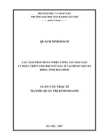 Các giải pháp hoàn thiện công tác đào tạo và phát triển cho đội ngũ bác sĩ tại Bệnh viện đa khoa tỉnh Hoà Bình