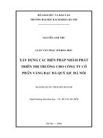 Xây dựng các biện pháp nhằm phát triển thị trường cho công ty cổ phần vàng bạc đá quý sjc hà nội 