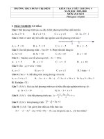 Đề kiểm tra 1 tiết HK2 môn Toán (Đại số) lớp 8 năm 2019-2020 có đáp án - THCS Đoàn Thị Điểm