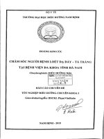 Chăm sóc người bệnh loét dạ dày tá tràng tại bệnh viện đa khoa tỉnh hà nam 