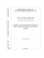 Nghiên cứu hệ thống điều khiển tự động trạm xử lý nước thải công nghiệp 