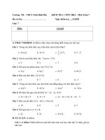 Đề kiểm tra 1 tiết HK2 môn Toán lớp 7 năm 2020-2021 - TH&THCS Vĩnh Bình Bắc
