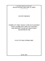 Nghiên cứu thực trạng và đề xuất giải pháp nâng cao hiệu quả công tác giao đất cho thuê đất tại huyện Thạch Thất thành phố Hà Nội