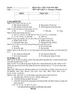 Đề kiểm tra 1 tiết HK2 môn Hóa học lớp 8 năm 2019-2020 có đáp án