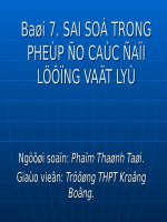 slide bài giảng vật lí 10 tiết 07 sai số của phép đo các đại lượng vật lý 