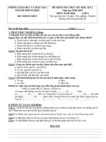 Đề kiểm tra 1 tiết HK2 môn Sinh lớp 6 năm 2018-2019 có đáp án - Phòng GD&ĐT TP Pleiku