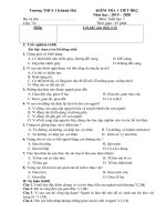 Đề kiểm tra 1 tiết HK2 môn Sinh lớp 7 năm 2019-2020 - THCS 1 Khánh Hải (có đáp án)