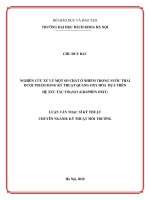 Nghiên cứu xử lý một số chất ô nhiễm trong nước thải dược phẩm bằng kỹ thuật quang oxy hóa dựa trên hệ xúc tác tio2go (graphen oxit) 