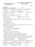 Đề kiểm tra 1 tiết HK2 môn Sinh lớp 8 năm 2019-2020 - THCS Đoàn Thị Điểm