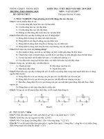 Đề kiểm tra 1 tiết HK2 môn Vật lí lớp 7 năm 2019-2020 - THCS Phong Sơn (có đáp án)
