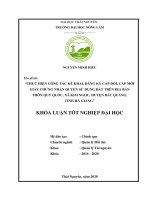 Thực hiện công tác kê khai, đăng ký cấp đổi, cấp mới giấy chứng nhận quyền sử dụng đất trên địa bàn thôn quý quốc, xã kim ngọc, huyện bắc quang, tỉnh hà giang 