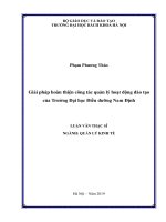Giải pháp hoàn thiện công tác quản lý hoạt động đào tạo của trường đại học điều dưỡng Nam Định
