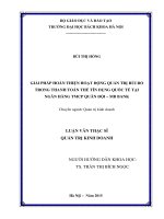 Giải pháp hoàn thiện hoạt động quản trị rủi ro trong thanh toán thẻ tín dụng quốc tế tại Ngân hàng TMCP Quân đội MB bank