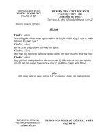 Đề kiểm tra 1 tiết HK2 môn Sinh lớp 7 năm 2019-2020 - PTDTBT THCS Phăng Sô Lin (có đáp án)