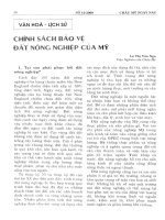 Chính sách bảo vệ đất nông nghiệp của Mỹ.