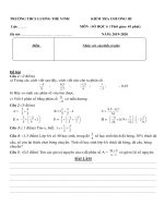 Đề kiểm tra 1 tiết HK2 môn Toán (SH) lớp 6 năm 2019-2020 có đáp án - THCS Lương Thế Vinh