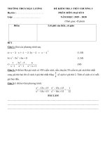 Đề kiểm tra 1 tiết HK2 môn Toán (Đại số) lớp 8 năm 2019-2020 có đáp án - THCS Mậu Lương