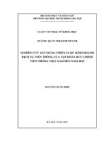 Nghiên cứu xây dựng chiến lược kinh doanh dịch vụ viễn thông của tập đoàn bưu chính viễn thông việt nam đến năm 2015 