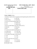 Đề kiểm tra 1 tiết HK2 môn Lịch sử lớp 7 năm 2019-2020 - THCS Quang Trung (có đáp án)