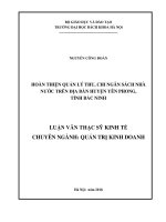 Hoàn thiện quản lý thu, chi ngân sách nhà nước trên địa bàn huyện yên phong tỉnh bắc ninh 
