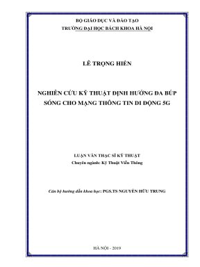 Nghiên cứu kỹ thuật định hướng đa búp sóng cho mạng thông tin di động 5g