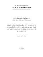 Nghiên cứu ảnh hưởng của xung công suất và cường độ dòng điện đến độ nhám bề mặt và độ mòn tương đối khi gia công trên máy xung điện EDM BK01 v20 