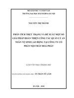 Phân tích thực trạng và đề xuất một số giải pháp hoàn thiện công tác quản lý an toàn vệ sinh lao động tại công ty cổ phần nội thất hòa phát 