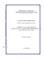 Nghiên cứu xây dựng mô hình động lực học và thiết kế hệ thống điều khiển cho máy phay cnc mini 