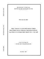 Thực trạng và giải pháp hoàn thiện hoạt động quản trị quan hệ khách hàng tại công ty cổ phần BOT pháp vân cầu giẽ 