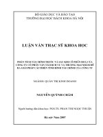 Phân tích tài chính trước và sau khi cổ phần hoá của công ty cổ phần vận tải dịch vụ và thương mại nhằm đề ra giải pháp cải thiện tình hình tài chính cảu công ty 