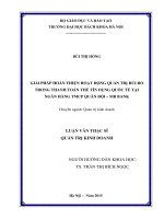 Giải pháp hoàn thiện hoạt động quản trị rủi ro trong thanh toán thẻ tín dụng quốc tế tại ngân hàng TMCP quân đội MB bank 