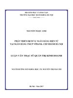 Phát triển dịch vụ ngân hàng điện tử tại ngân hàng TMCP VPBank chi nhánh hà nội 