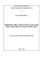 Trích rút thực thể có tên và quan hệ thực thể trong văn bản tiếng việt 