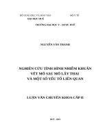 Nghiên cứu tình hình nhiễm khuẩn vết mổ sau mổ lấy thai và một số yếu tố liên quan (FULL TEXT)