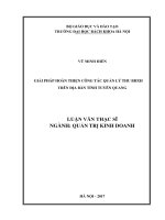 Giải pháp hoàn thiện công tác quản lý thu bảo hiểm xã hội trên địa bàn tỉnh tuyên quang 