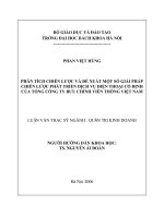 Phân tích chiến lược và đề xuất một số giải pháp chiến lược phát triển dịch vụ điện thoại cố định của tổng công ty bưu chính viễn thông việt nam 