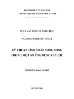Kỹ thuật tính toán song song trong một số ứng dụng cơ học 
