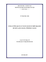 Tăng cường quản lý ngân sách xã trên địa bàn huyện lạng giang tỉnh bắc giang 