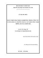 Hoàn thiện hoạt động marketing trong công tác tuyển sinh của trường trung cấp nghề công nghệ thông tin TM computer 