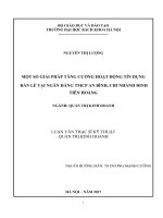Một số giải pháp tăng cường hoạt động tín dụng bán lẻ tại ngân hàng TMCP an bình chi nhánh đinh tiên hoàng 