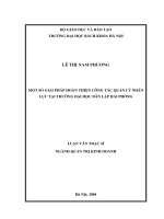 Một số giải pháp hoàn thiện công tác quản lý nhân lực tại trường đại học dân lập hải phòng 