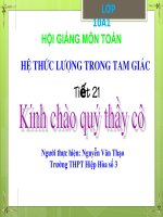 slide bài giảng hình học 10 tiết 25 các hệ thức lượng trong tam giac và giải tam giác tiếp theo 