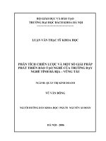 Phân tích chiến lược và một số giải pháp phát triển đào tạo nghề của trường dạy nghề tỉnh bà rịa vũng tàu 