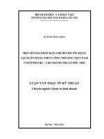 Một số giải pháp hạn chế rủi ro tín dụng tại ngân hàng TMCP công thương việt nam vietinbank chi nhánh thị xã phú thọ 