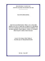 Một số giải pháp khắc phục các lãng phí trong sản xuất theo quan điểm của mô hình sản xuất tinh gọn lean manufacturing tại xưởng khí hóa than shell 