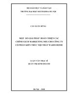 Một số giải pháp hoàn thiện chính sách marketing mix cho công ty cổ phần kiến trúc nội thất warm home 