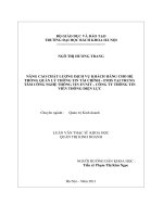 Nâng cao chất lượng dịch vụ khách hàng cho hệ thống quản lý thông tin tài chính FMIS tại trung tâm công nghệ thông tin EVNIT công ty thông tin viễn thông điện lực 