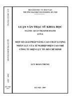 Một số giải pháp nhằm nâng cao chất lượng nhân lực của xí nghiệp điện cao thế công ty điện lực thành phố hồ chí minh 
