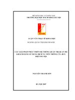 Các giải pháp phát triển hệ thống quản trị quan hệ khách hàng sử dụng dịch vụ viễn thông của bưu điện hà nội 