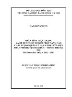 Phân tích thực trạng và đề xuất một số giải pháp nâng cao chất lượng quản lý vận hành lưới điện phân phối huyện hoài đức   thành phố hà nội trong giai đoạn 2012   2017 